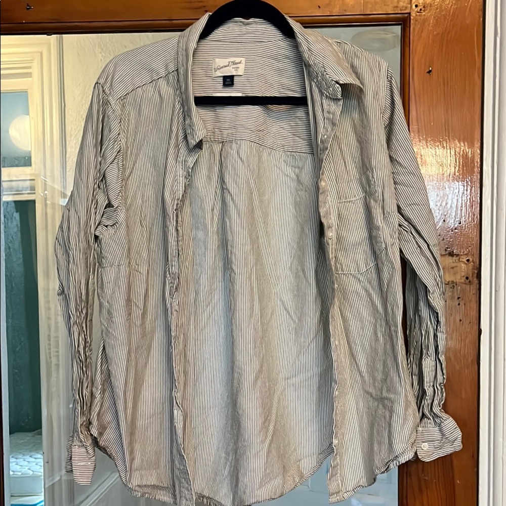 Universal Thread Lightweight White and Gray Shirt Jacket